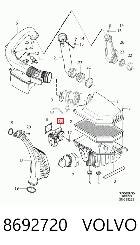 8692720 Volvo Дроссельная заслонка