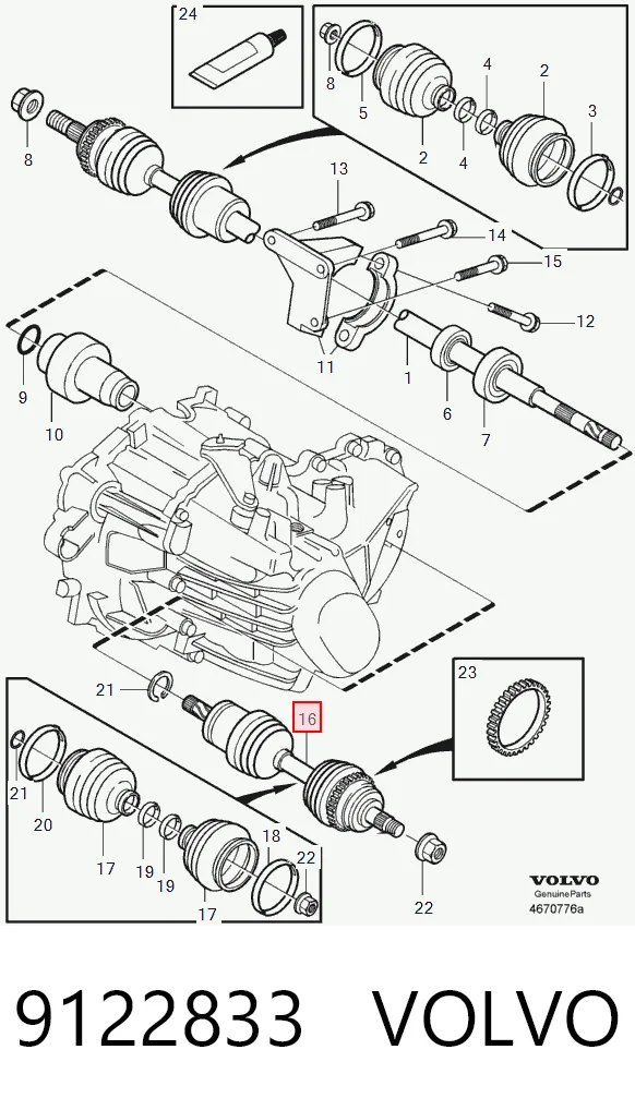 Полуось (привод) передняя левая Volvo V70 1 LV