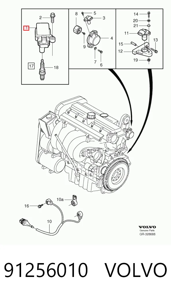 91256010 Volvo Катушка зажигания