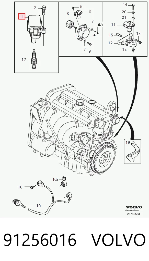 91256016 Volvo Катушка зажигания