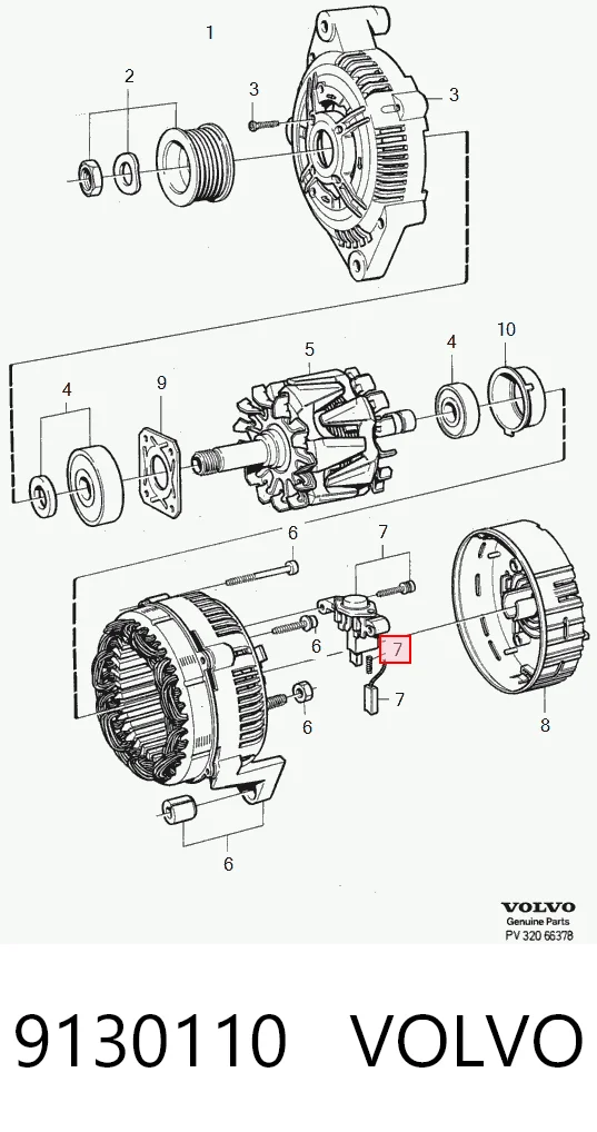 Реле-регулятор напряжения на Volvo 740  744