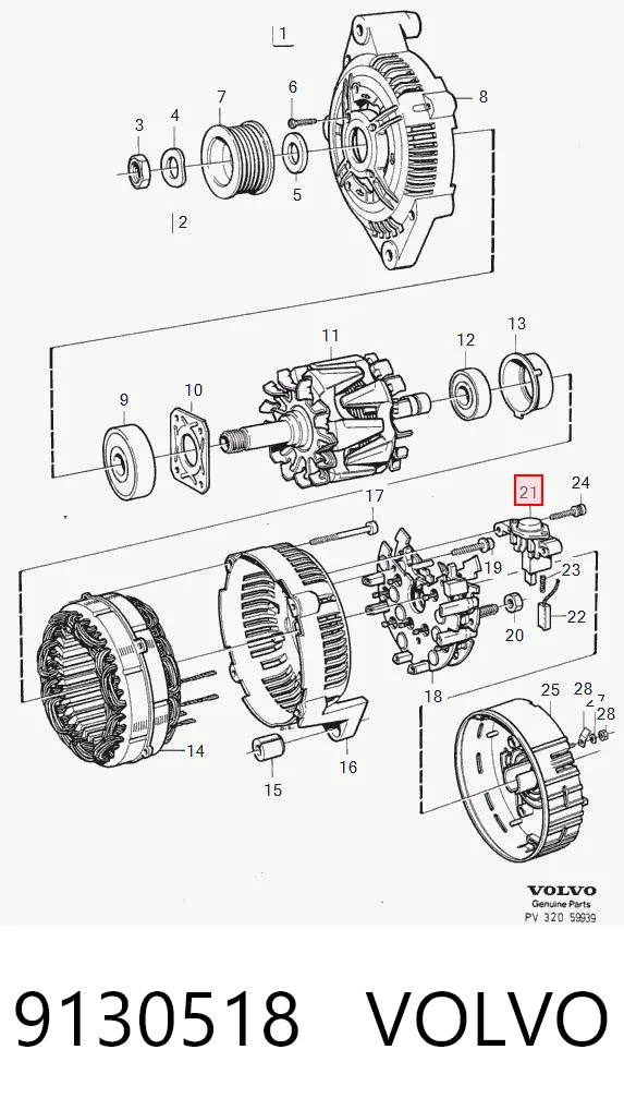 9130518 Volvo Реле-регулятор напряжения