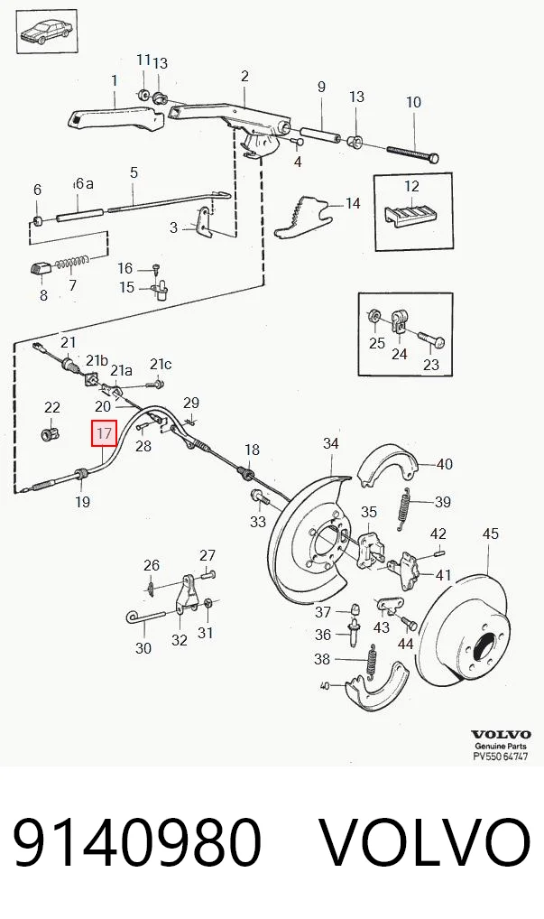 Купить 55437873 Pro-parts Трос стояночного тормоза задний левый