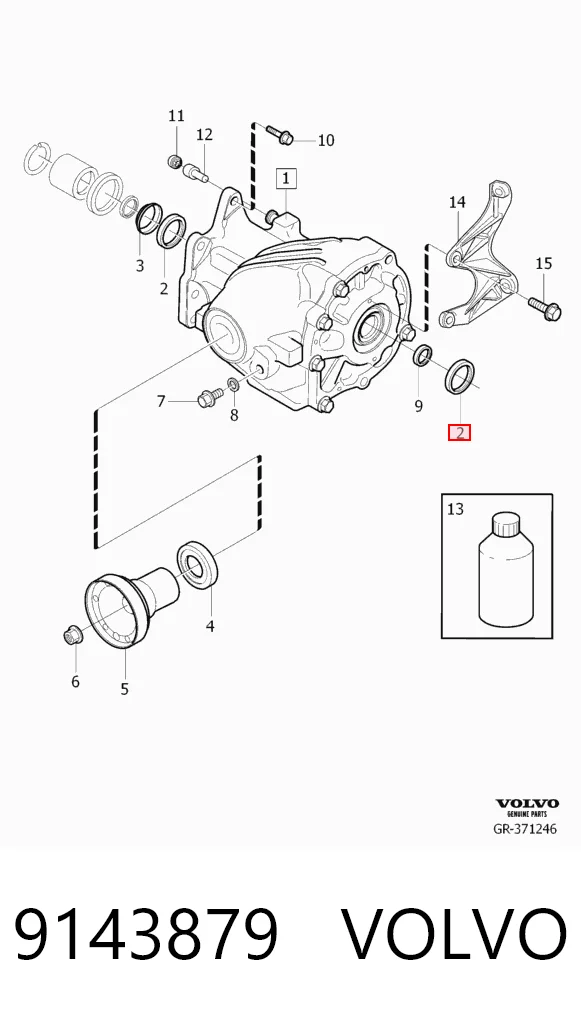 9143879 Volvo Сальник редуктора переднего моста