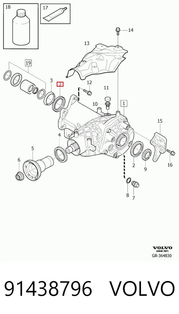 91438796 Volvo Сальник редуктора переднего моста