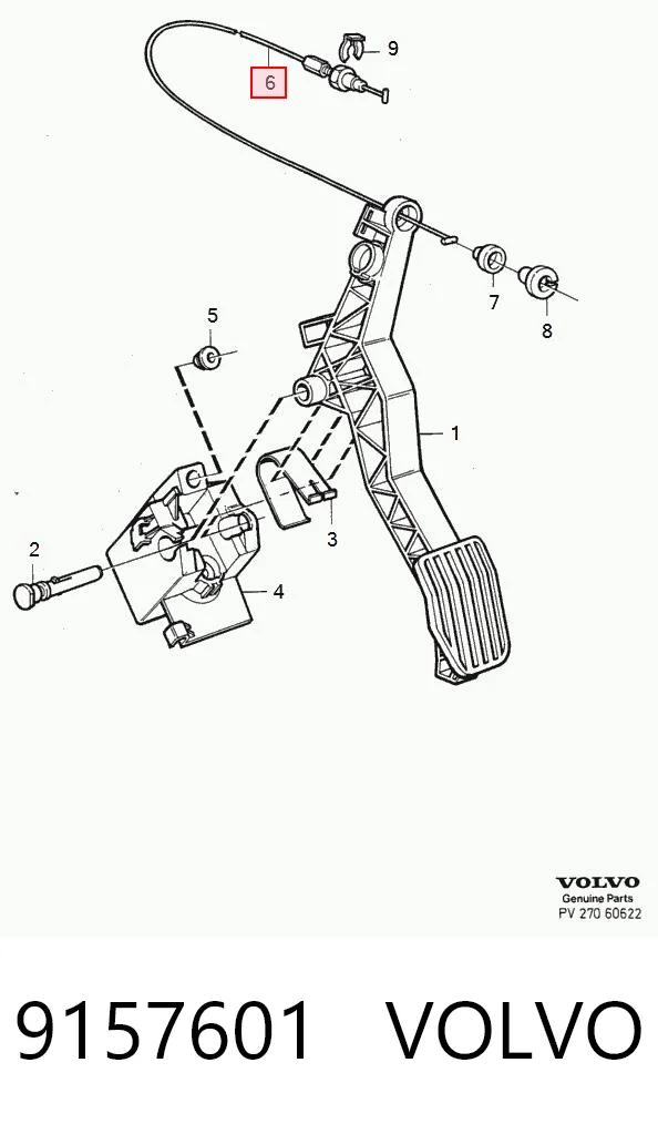 9157601 Volvo Трос акселератора