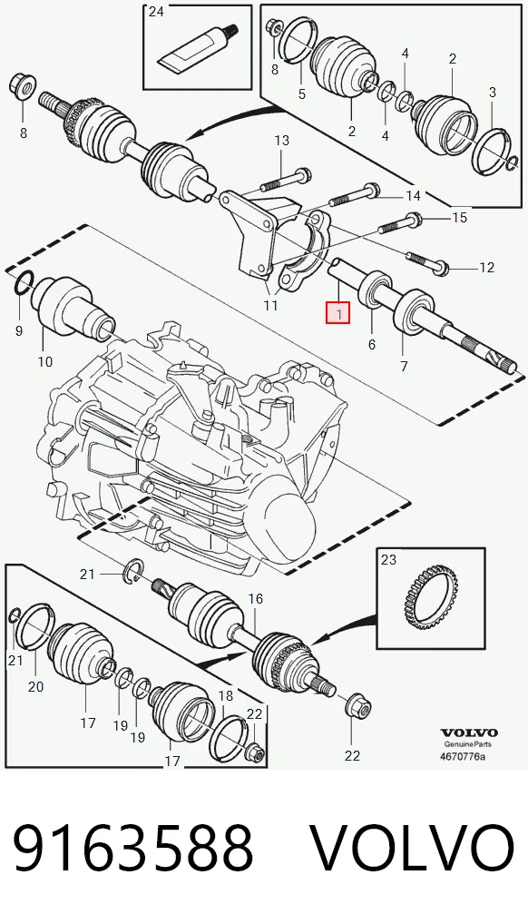  Правая полуось Volvo V70 1