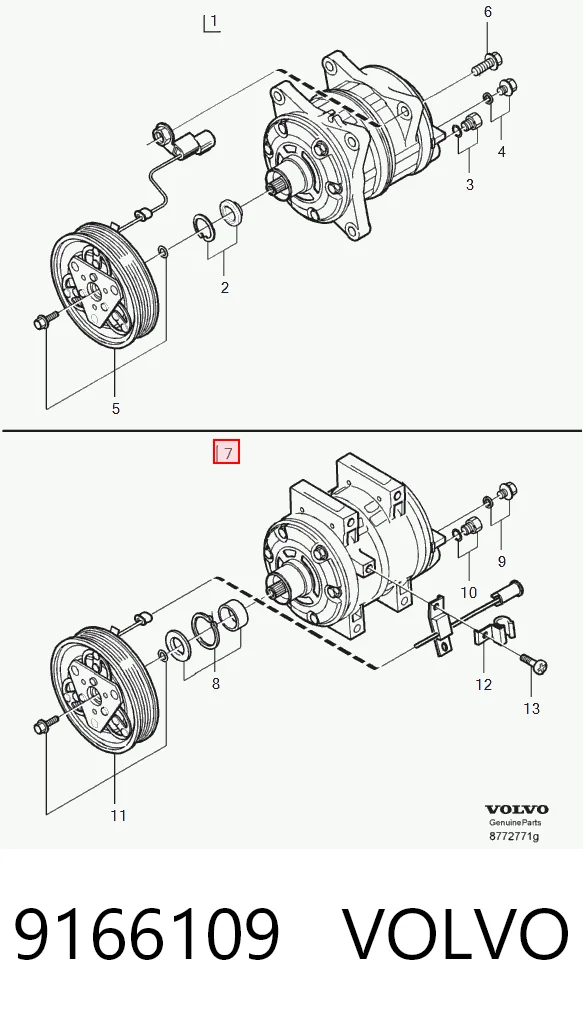 9166109 Volvo Компрессор хладагента