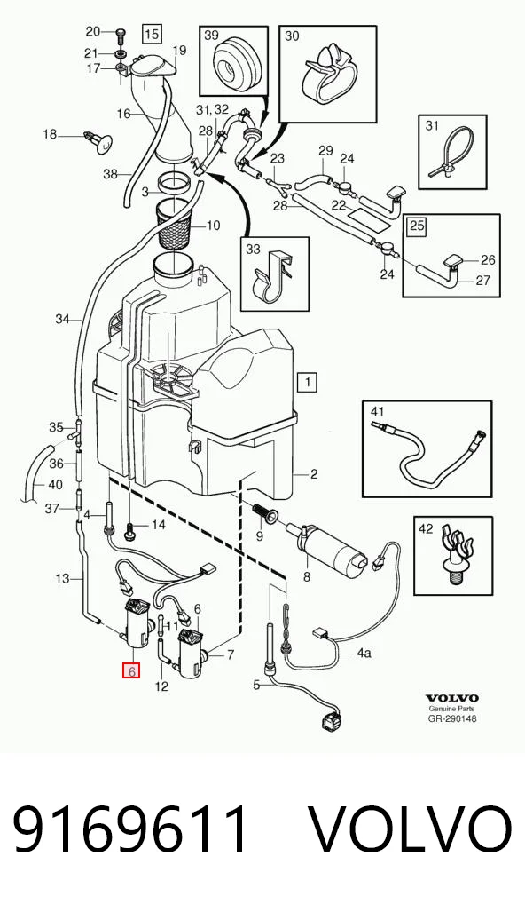 9169611 Volvo Мотор омывателя лобового стекла