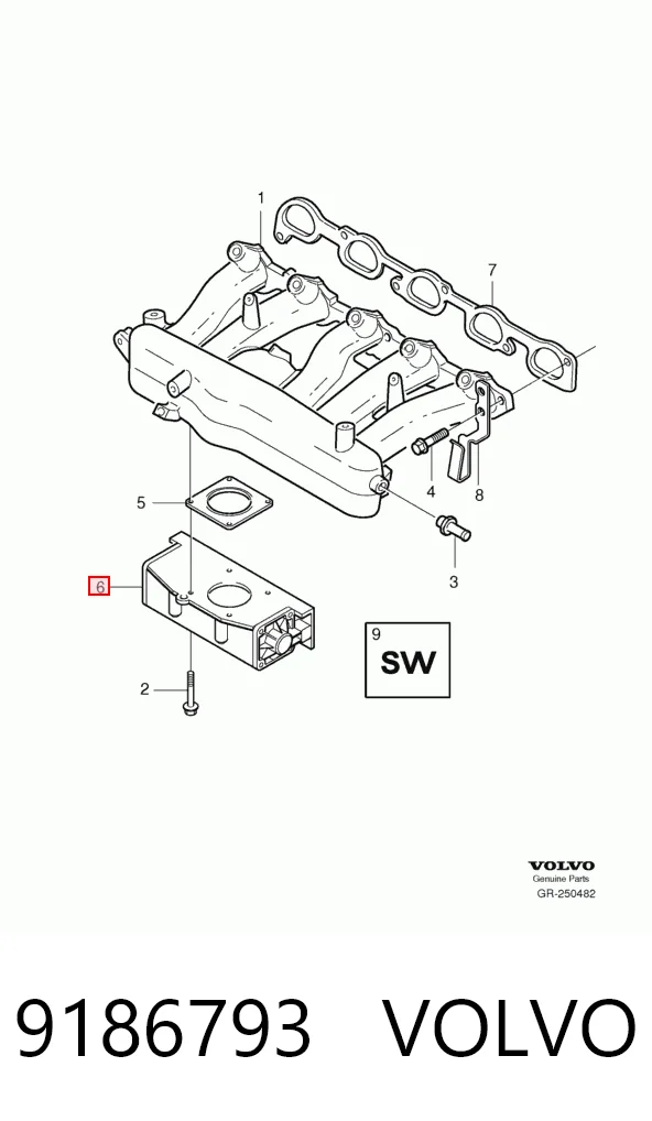 9186793 Volvo Дроссельная заслонка