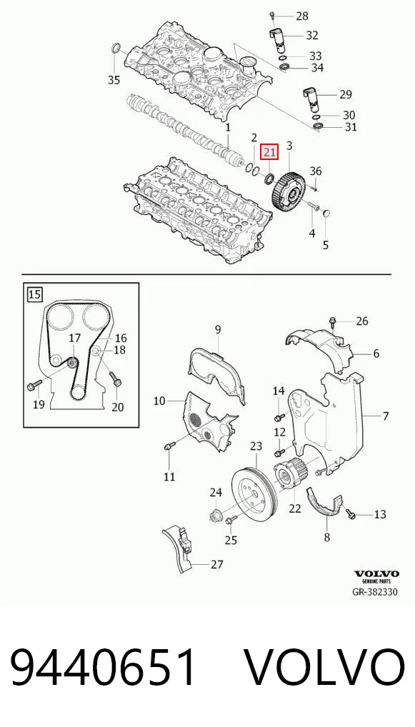 9440651 Volvo Сальник двигателя, распредвала
