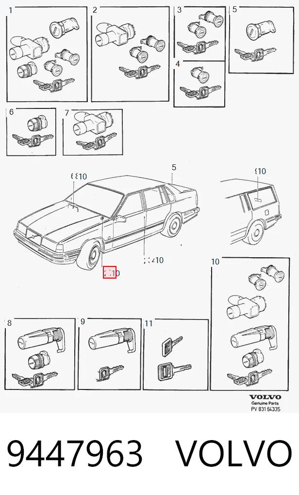 Контакты замка зажигания на Volvo 740  744