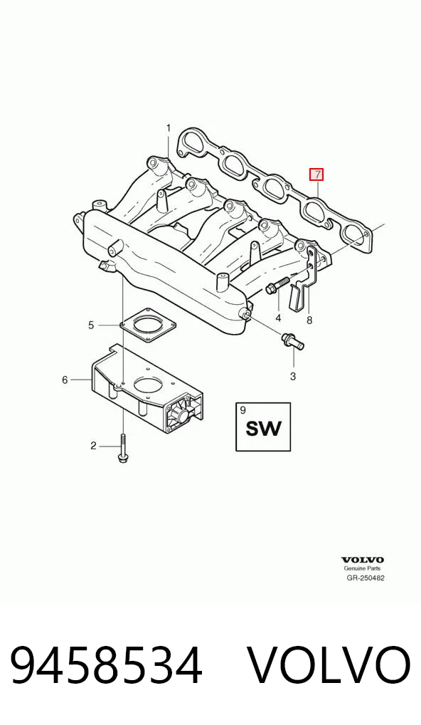9458534 Volvo  Прокладка впускного коллектора