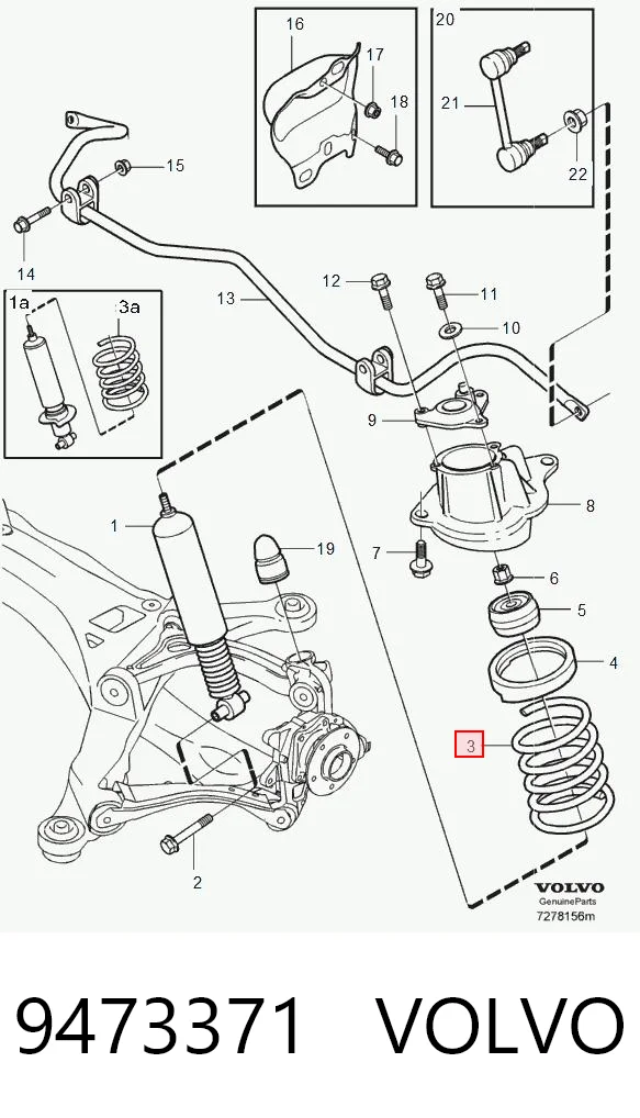 9473371 Volvo Пружина подвески задняя
