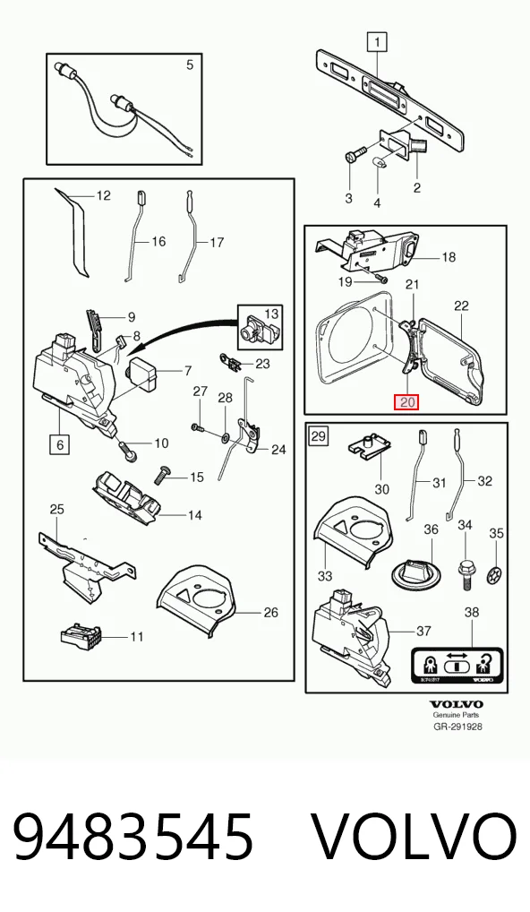 9483545 Volvo Петля лючка топливного бака