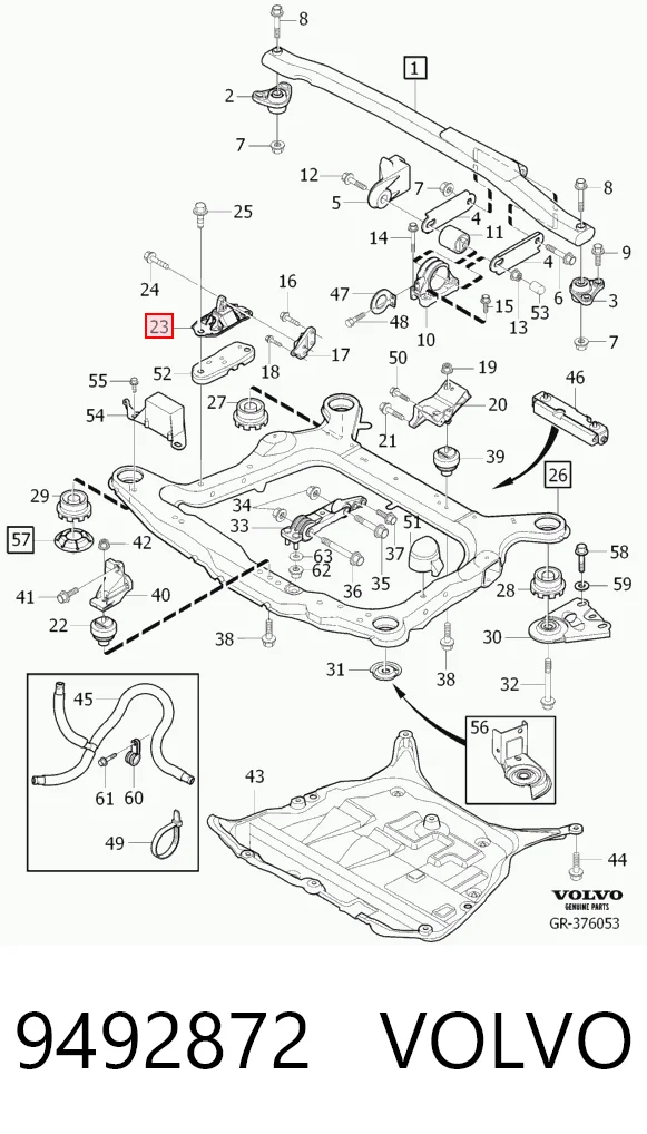 9492872 Volvo Правая подушка двигателя