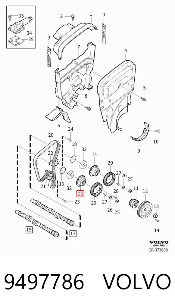 9497786 Volvo Звездочка-шестерня распредвала двигателя, выпускного