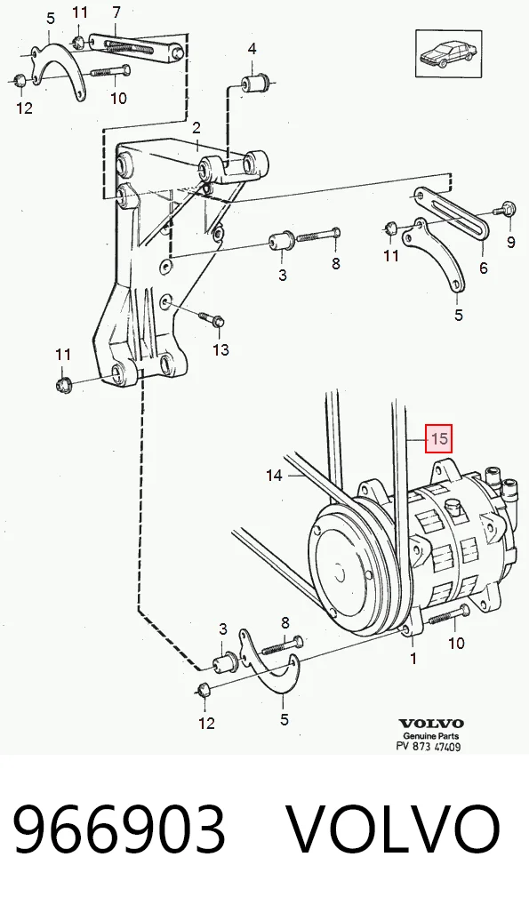 966903 Volvo Поликлиновый ремень