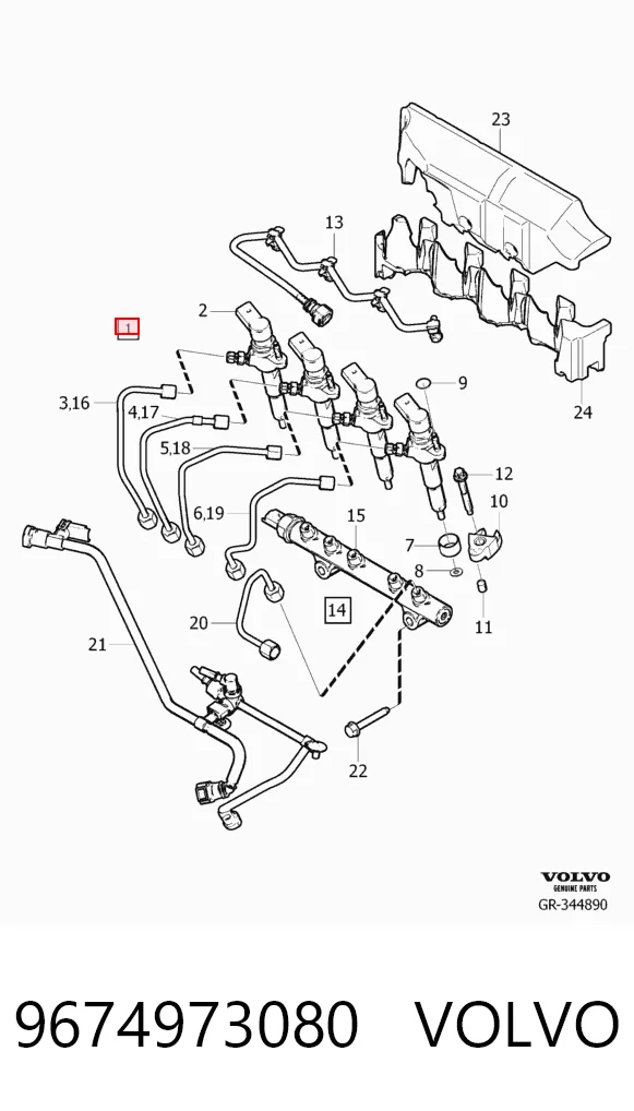 9674973080 Volvo Топливные форсунки