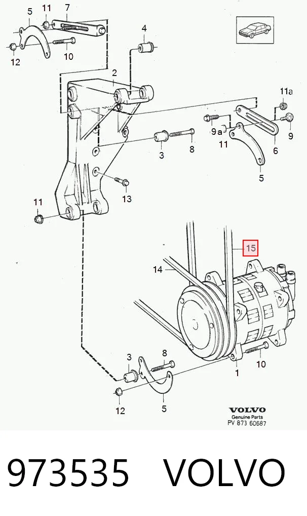 973535 Volvo Поликлиновый ремень