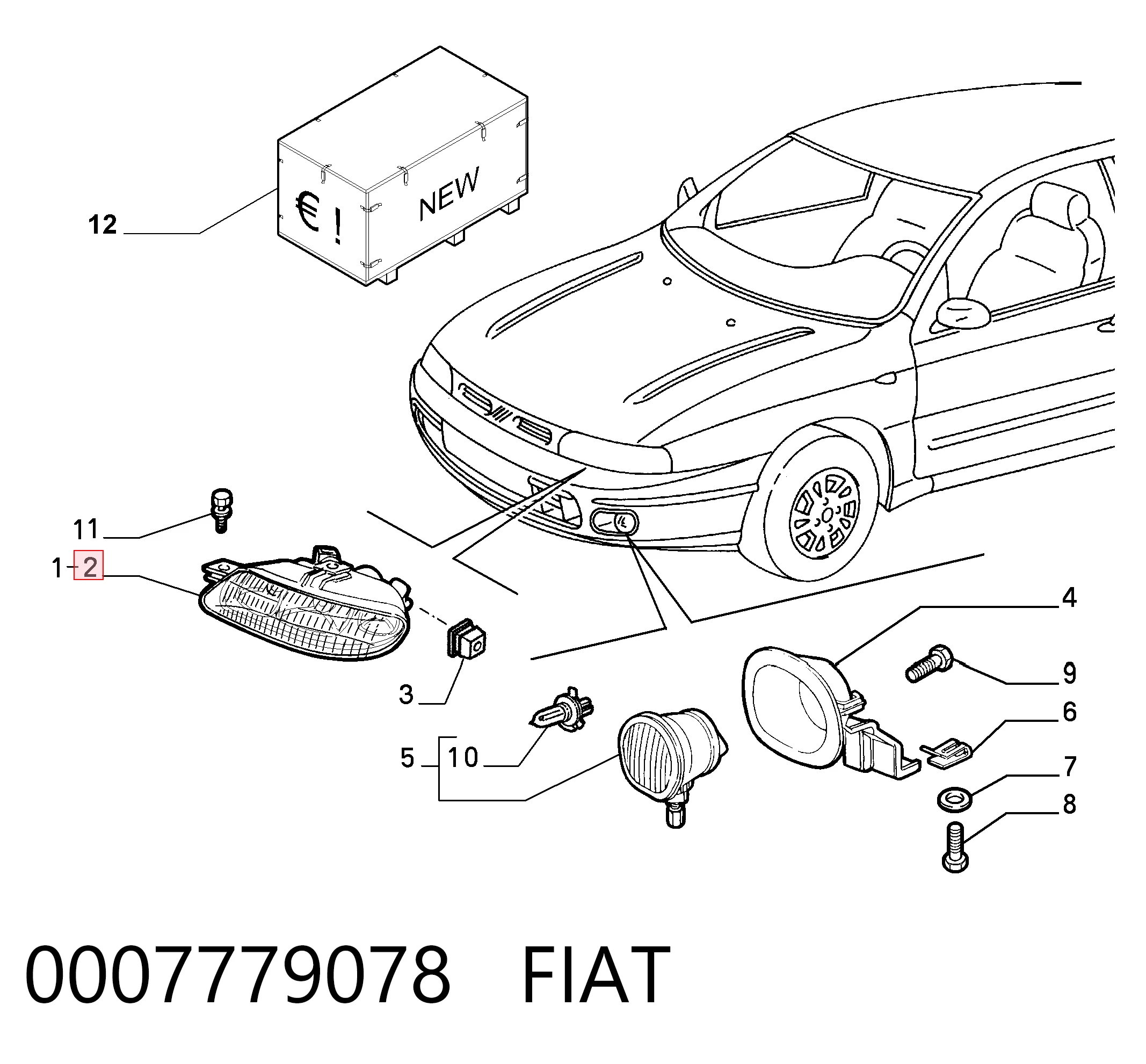 Фара на Fiat Brava  182