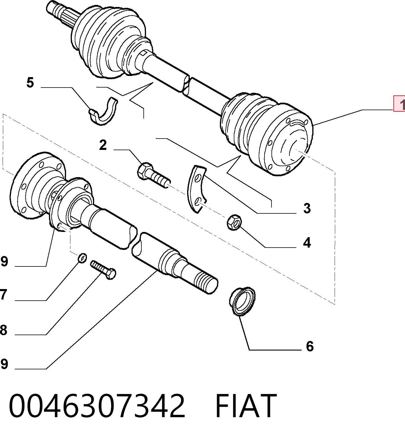 Ось передняя в сборе на Alfa Romeo 156  932