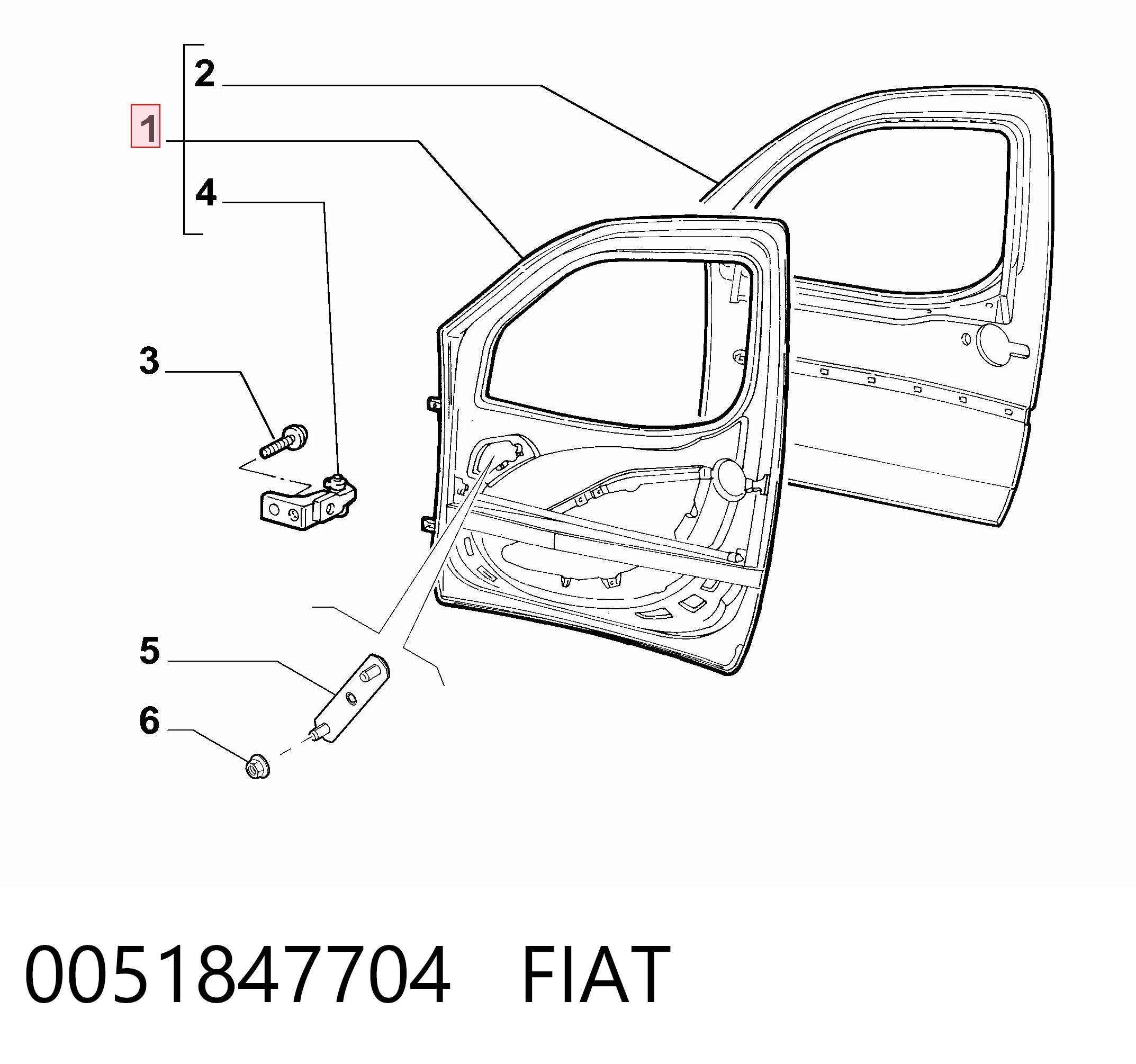 Дверь передняя правая на Fiat Doblo I 119