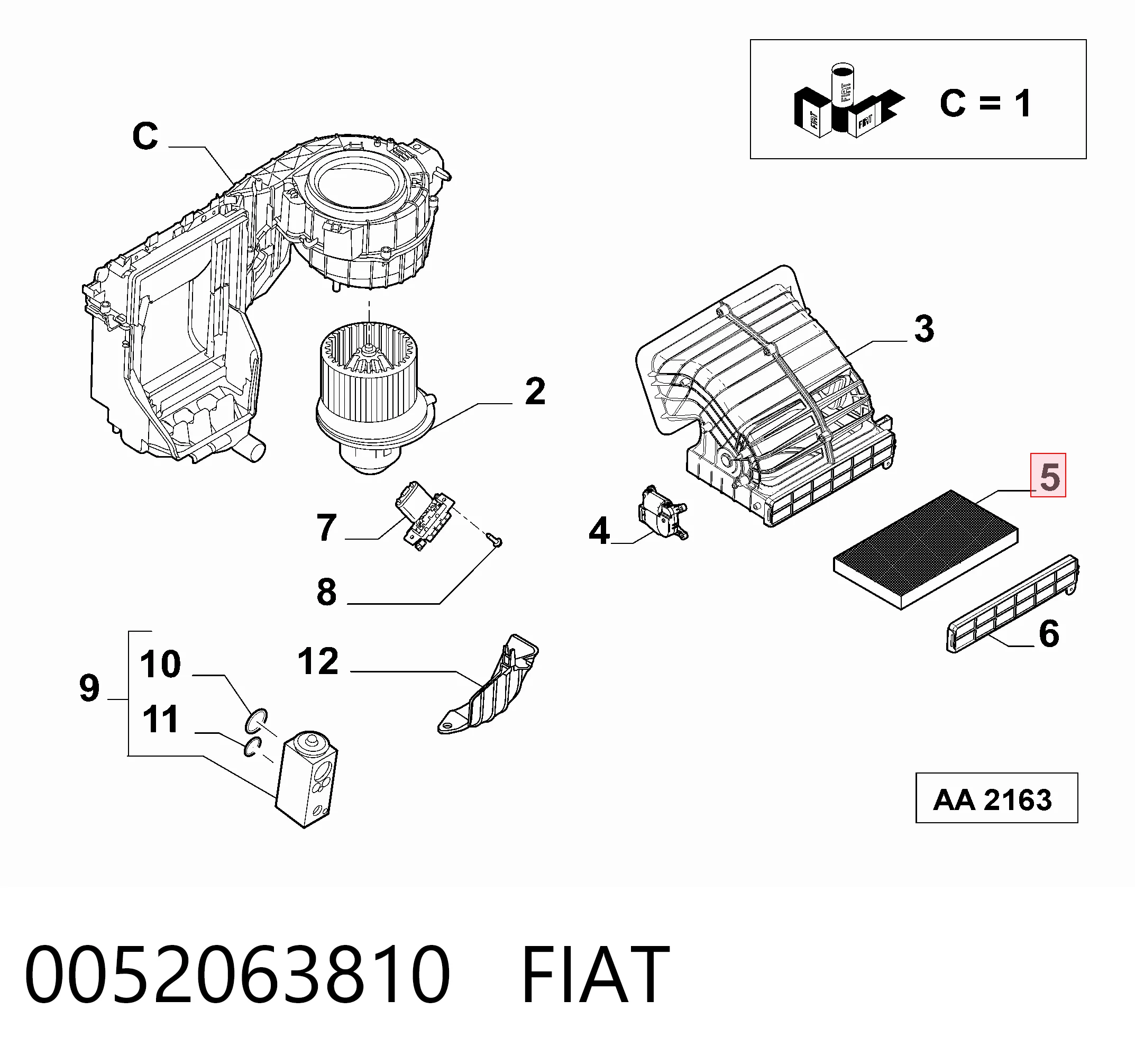 Фильтр салона FIAT 0052063810