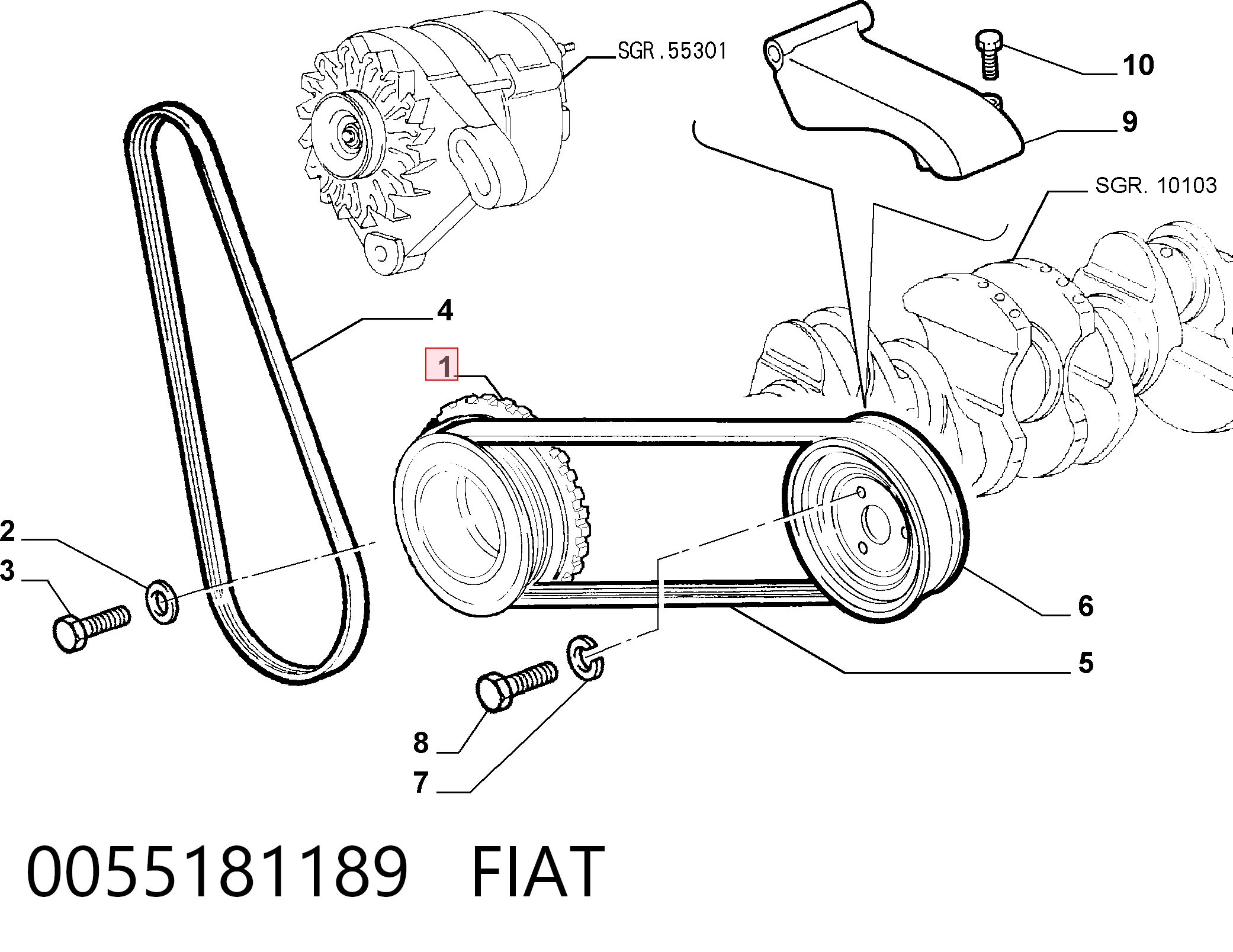 Демпфер коленвала Opel 55181189