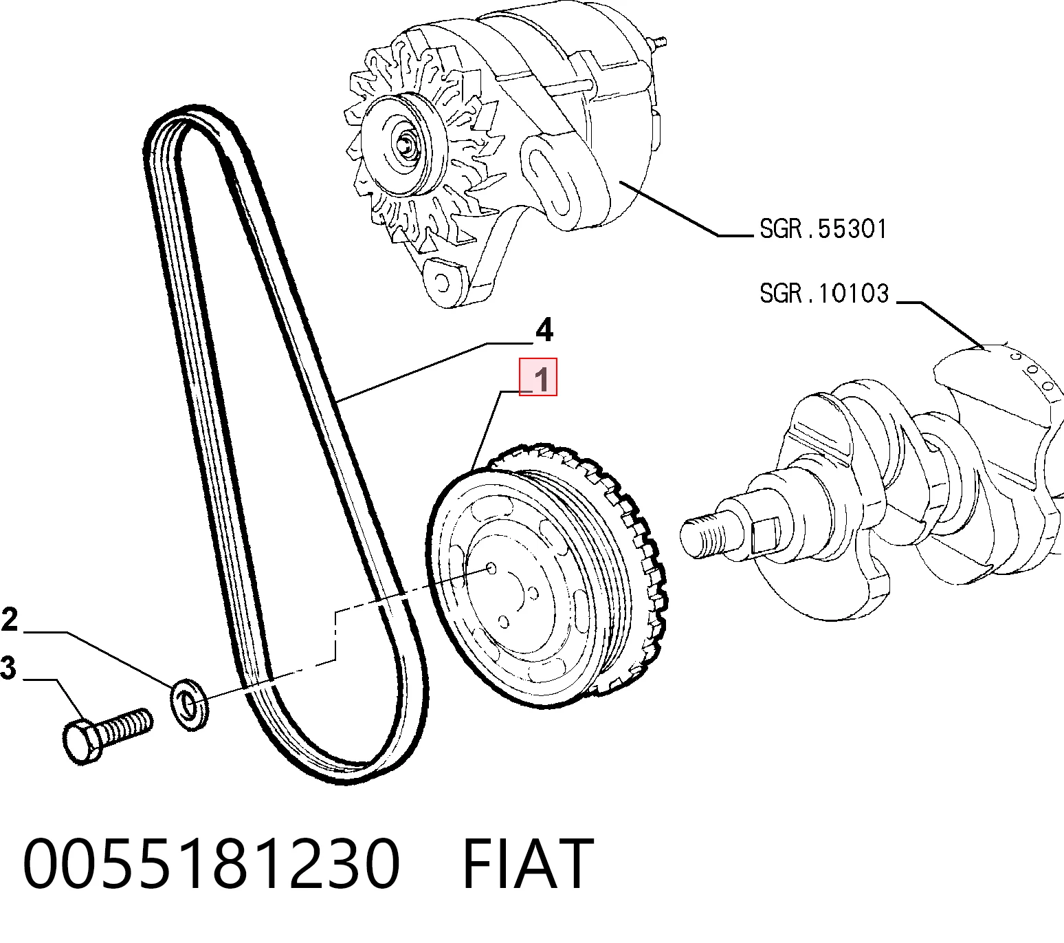  Шкив коленвала Fiat 500 