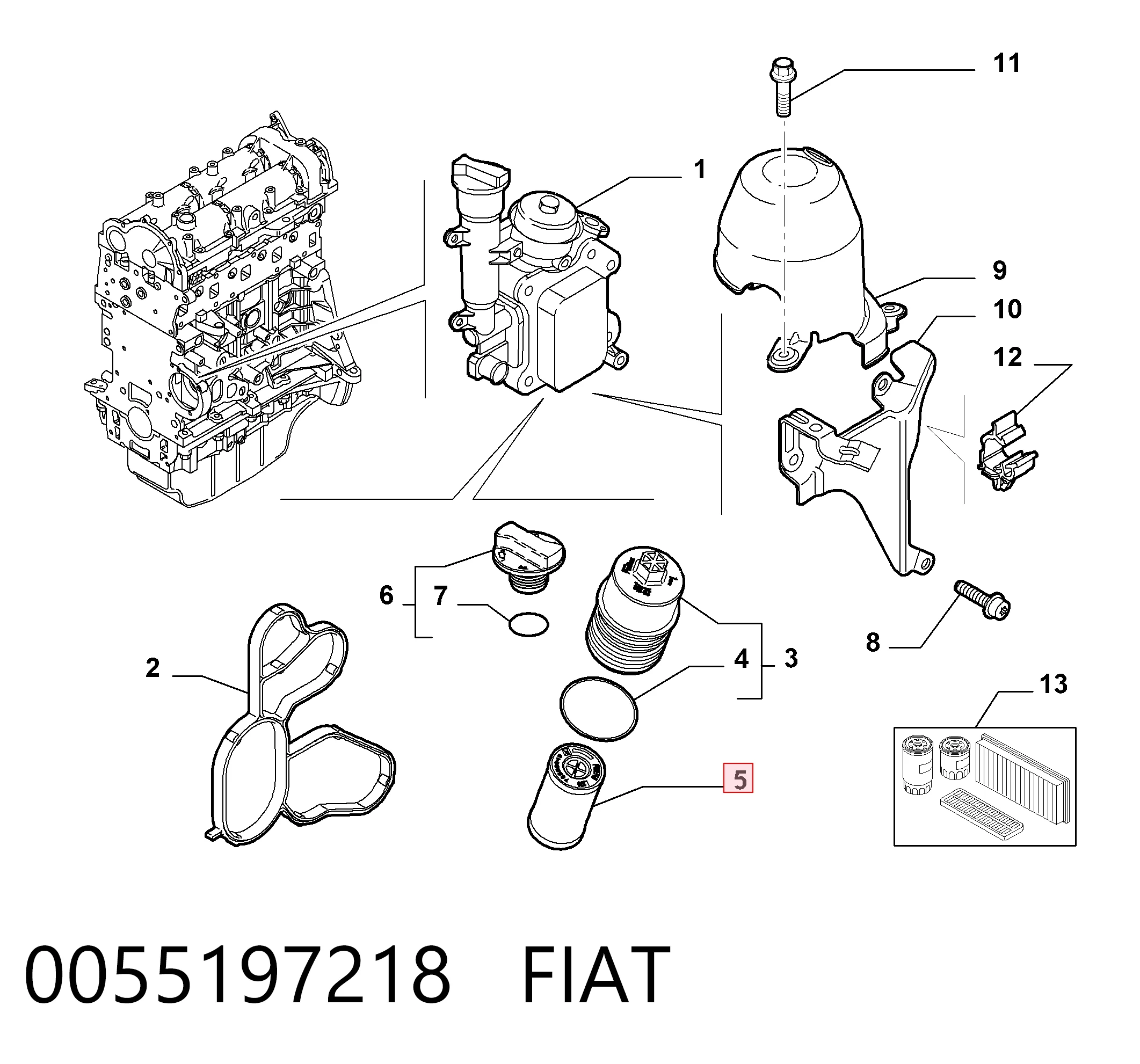 Фильтр масляный FIAT 0055197218