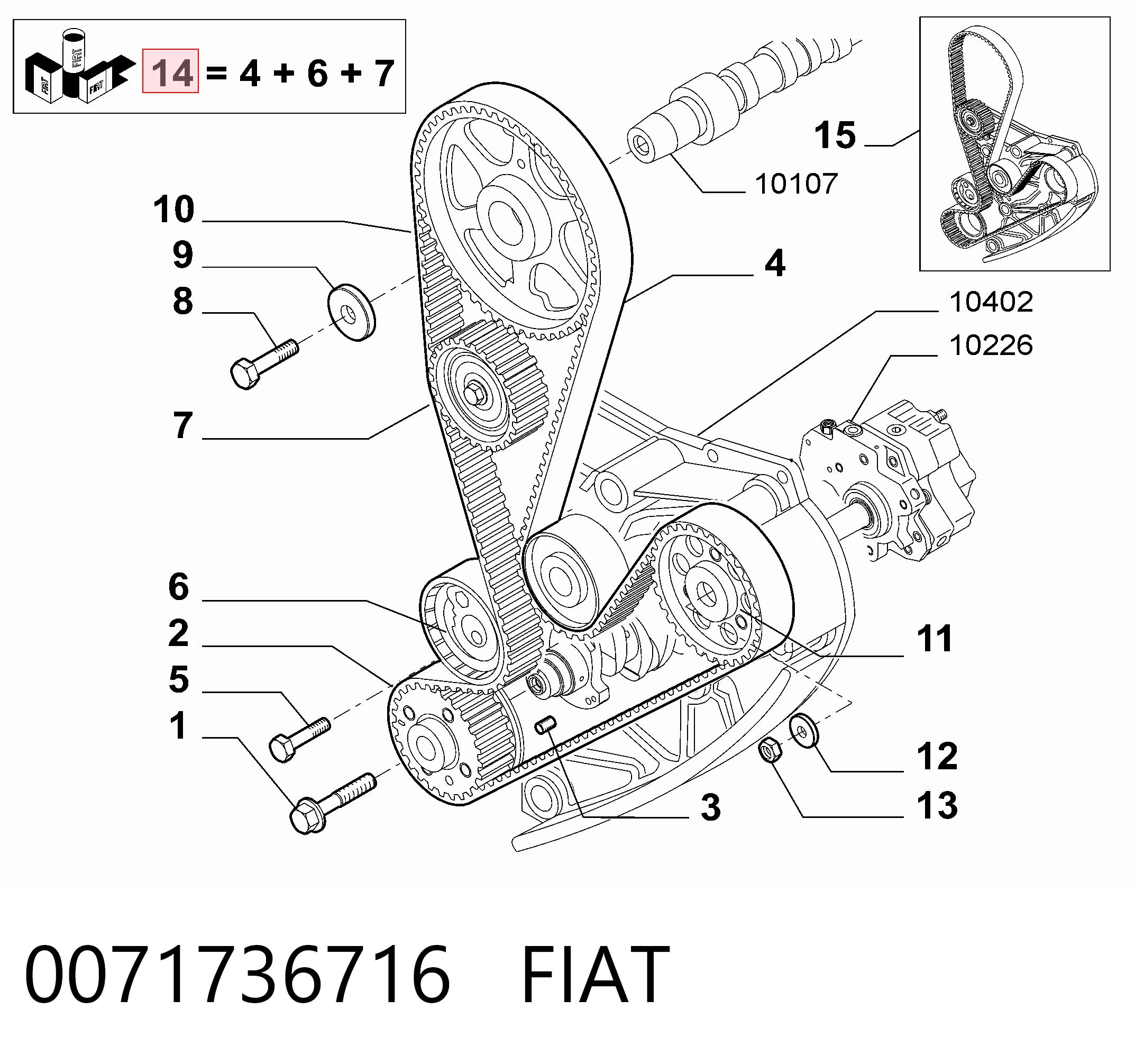 Комплект ГРМ 71736716 Iveco