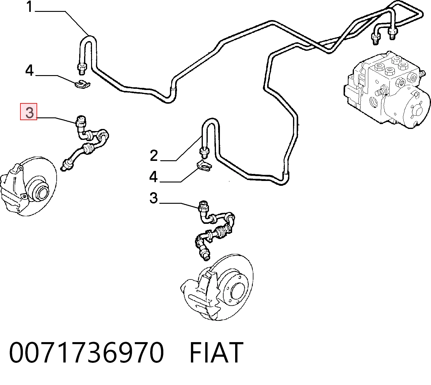  Шланг тормозной передний Fiat Brava 