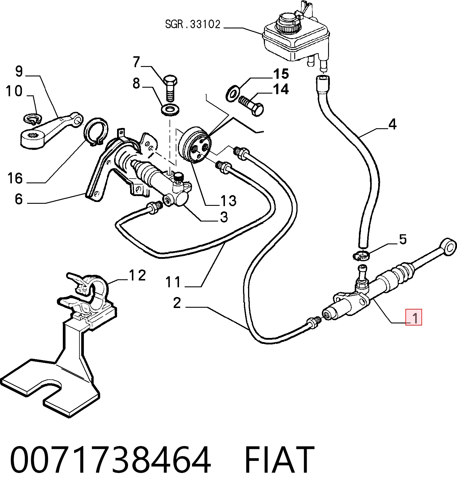 Главный цилиндр сцепления A6284600124 Mercedes