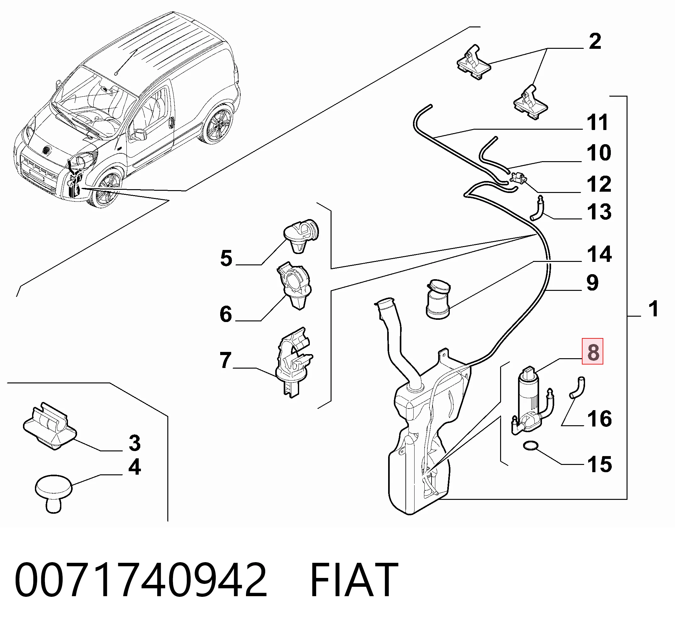 Моторчик омывателя 95VW17K624AA Ford