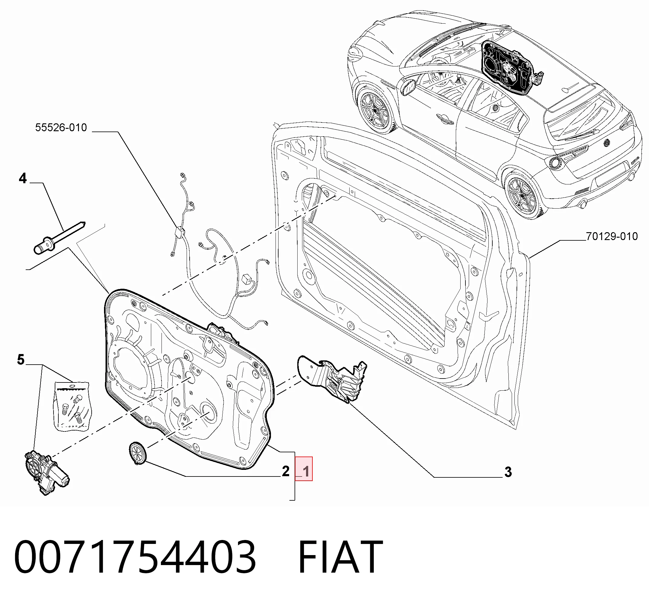 Механизм подъема стекол на Alfa Romeo Giulietta  940