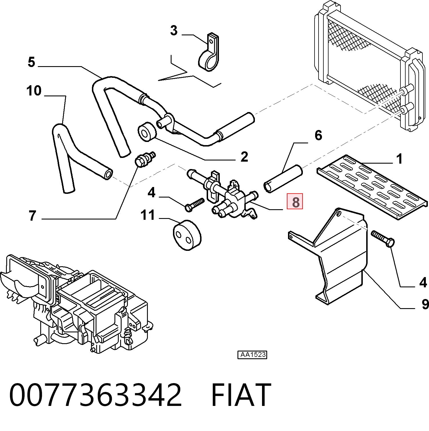 Кран системы отопления на Peugeot Boxer II 244