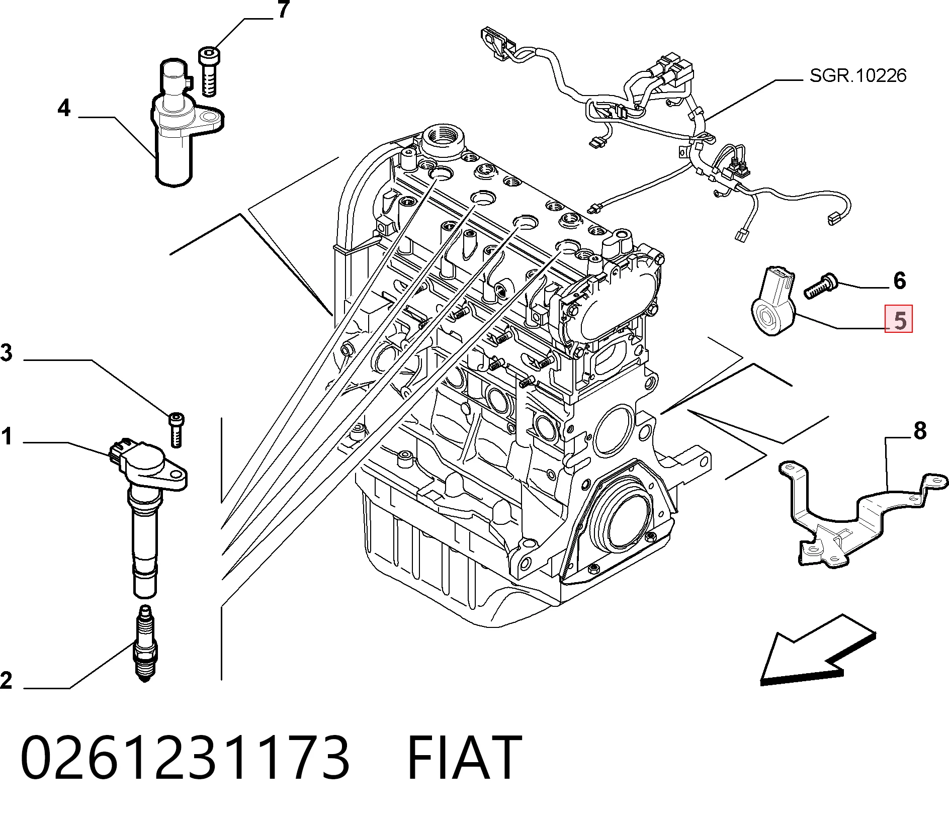 0261231173 Fiat/Alfa/Lancia Датчик самовоспламенения