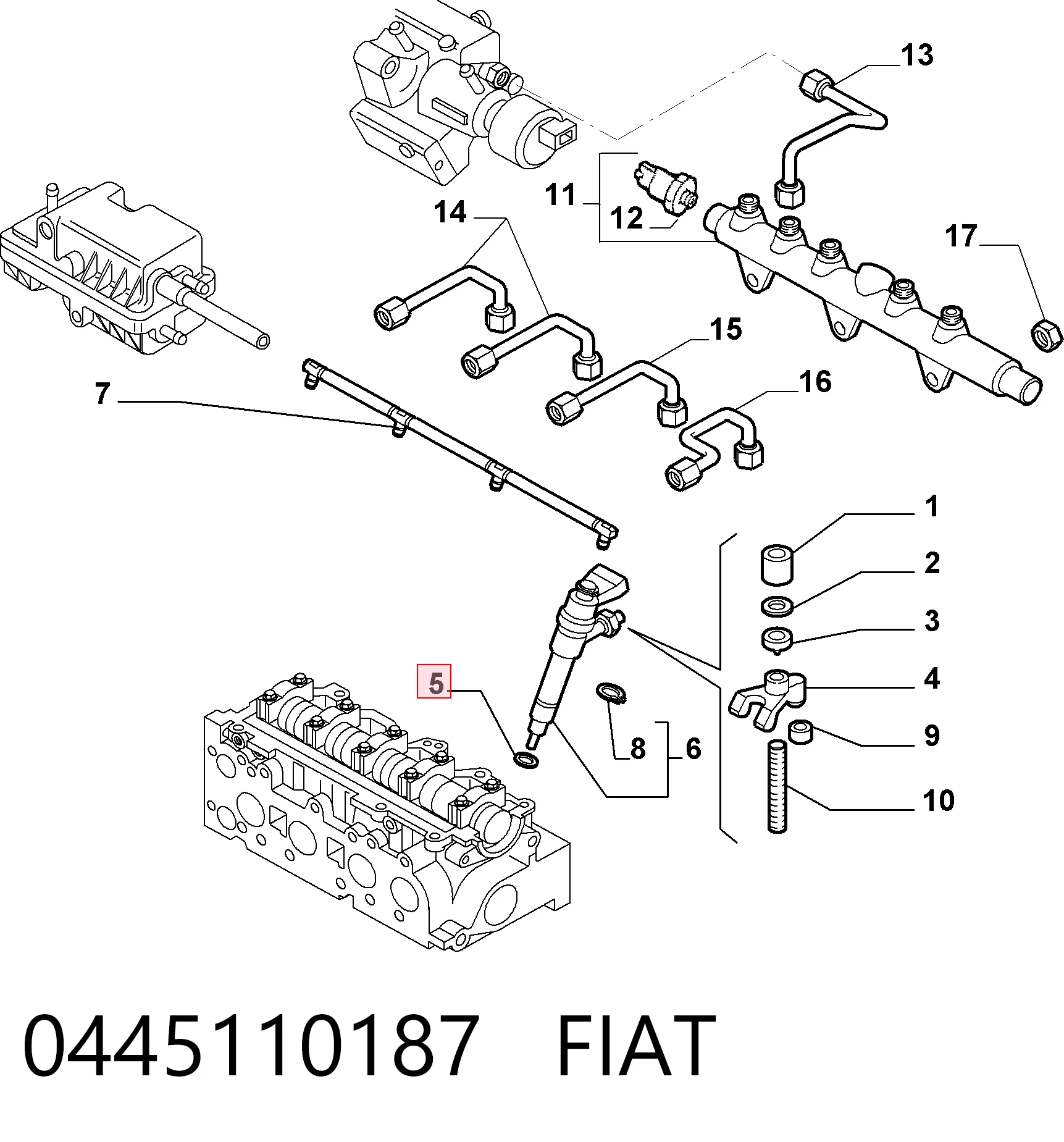  Топливные форсунки Fiat Doblo 1
