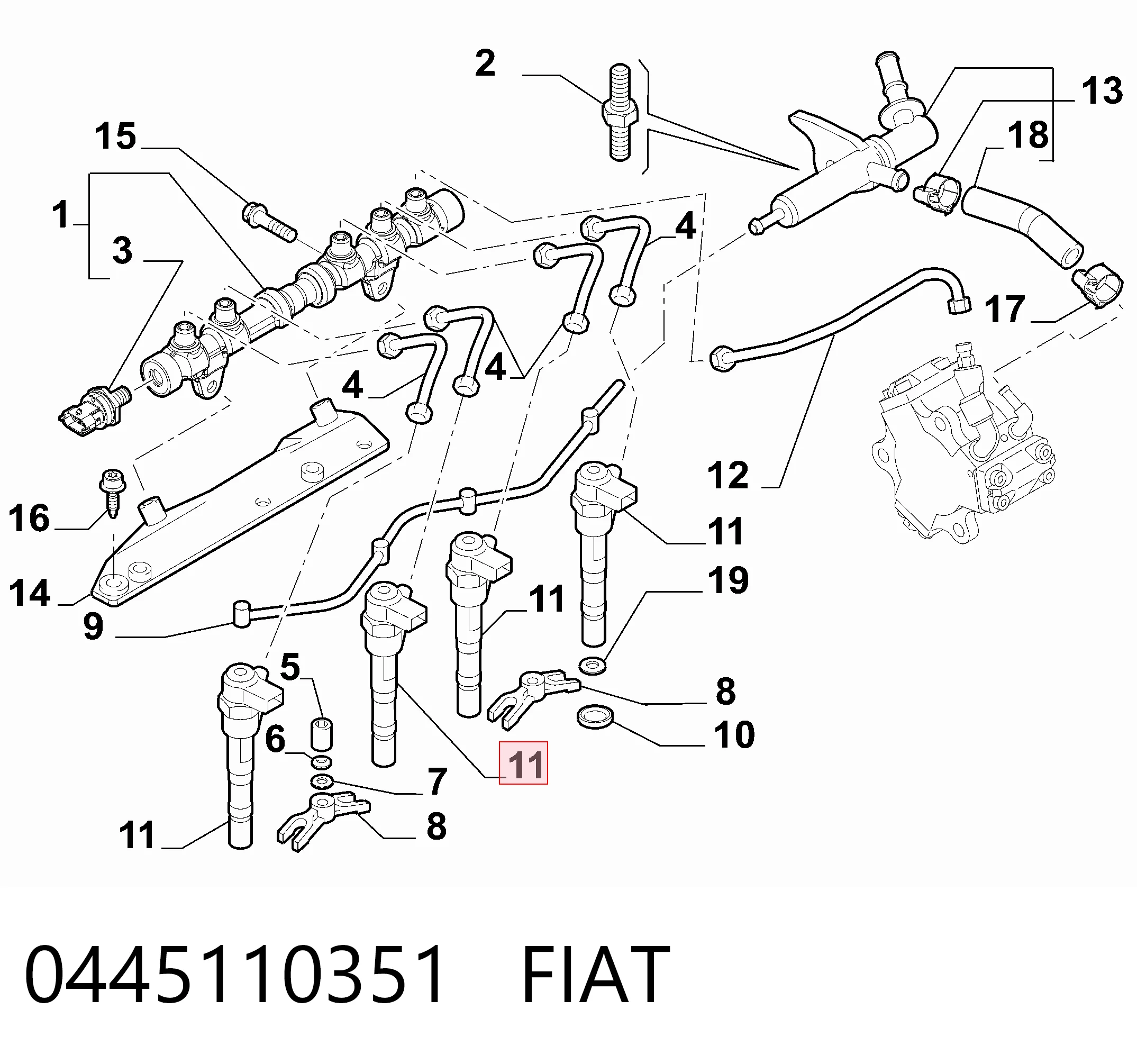 0445110351 Fiat/Alfa/Lancia Топливные форсунки