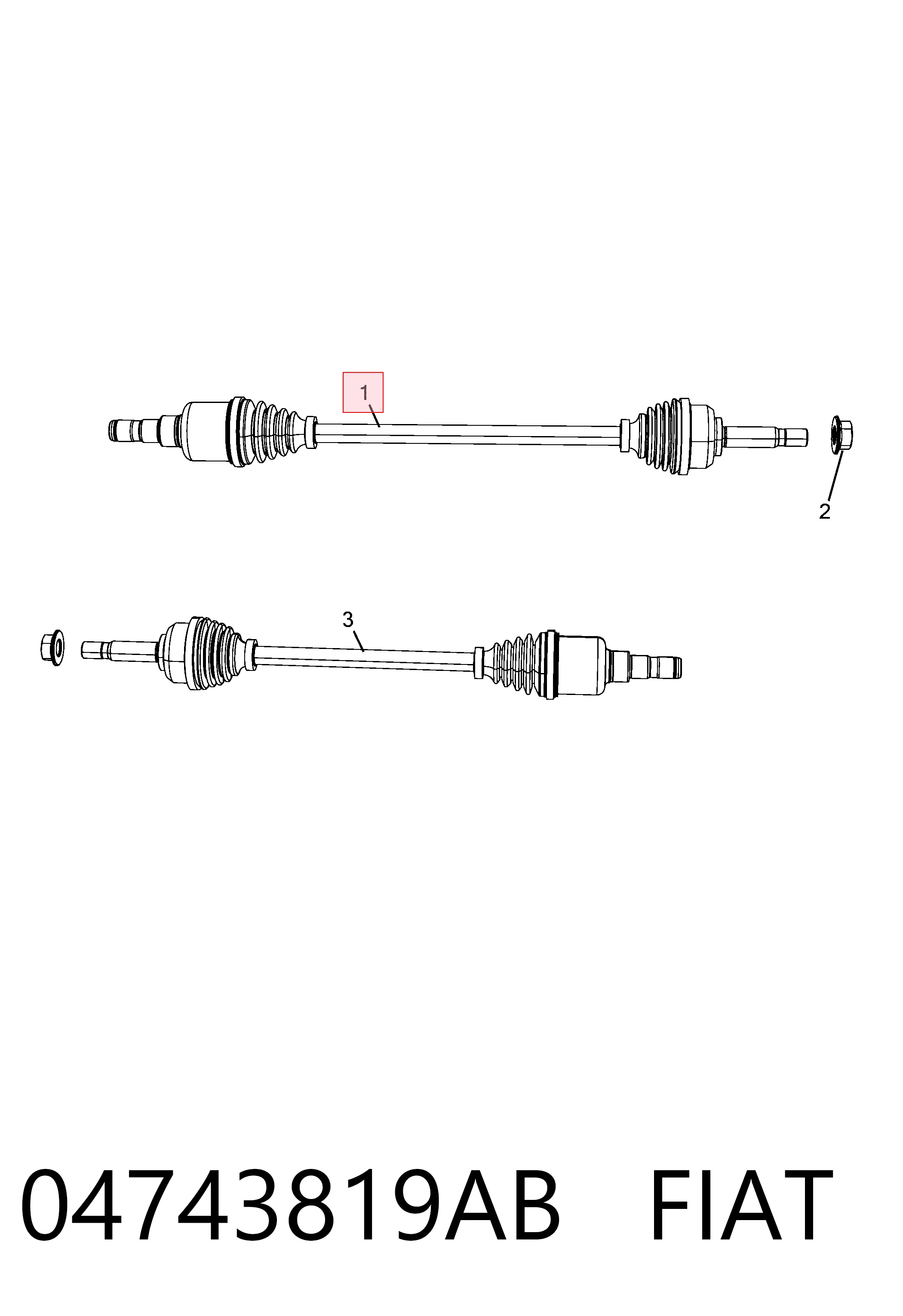 Полуось задняя левая Chrysler 04743819AB цена, от 62.78 USD