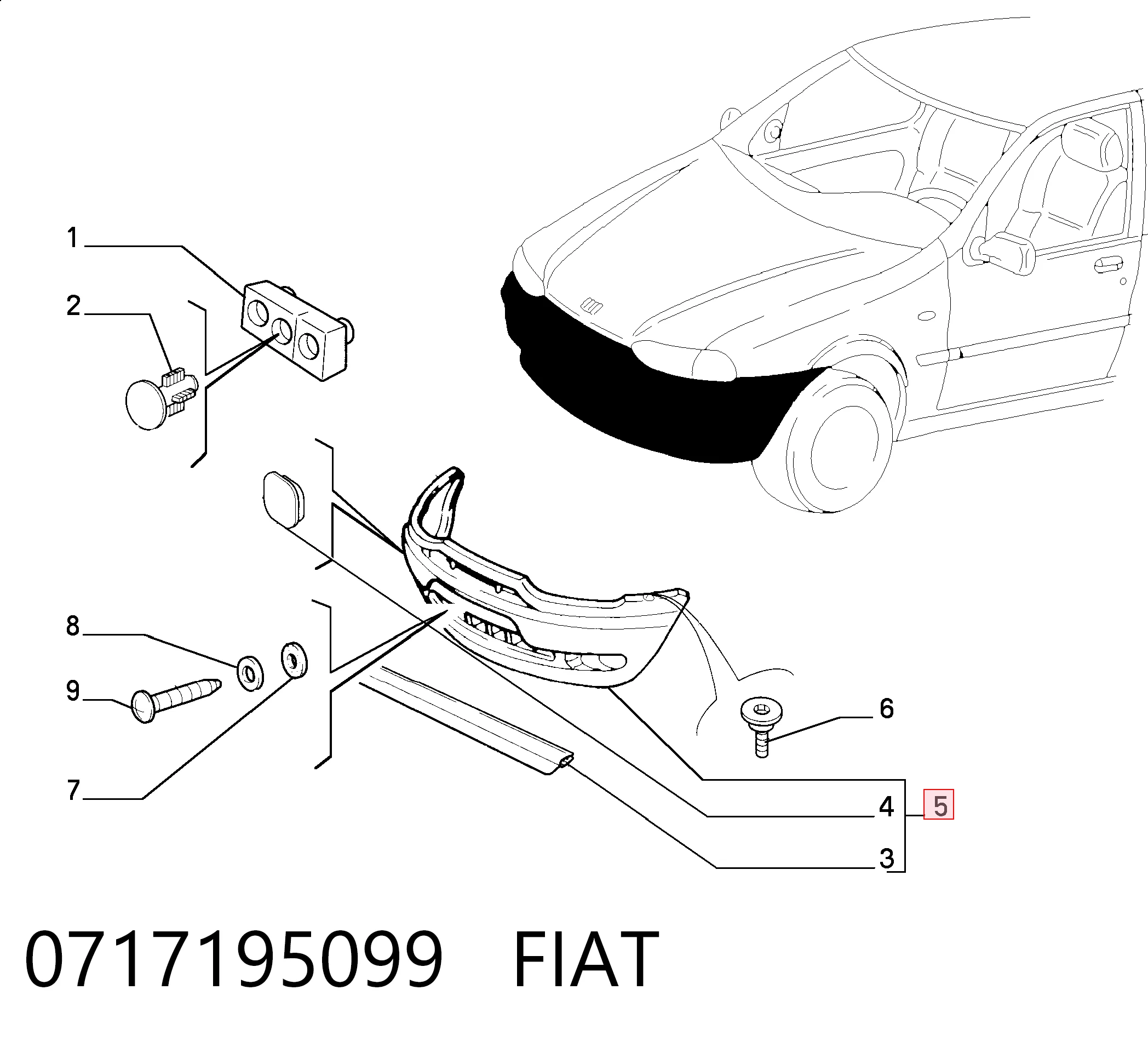 Бампер на авто Fiat Albea седан (172) (2002 - 2011) цена, от 34.04 USD