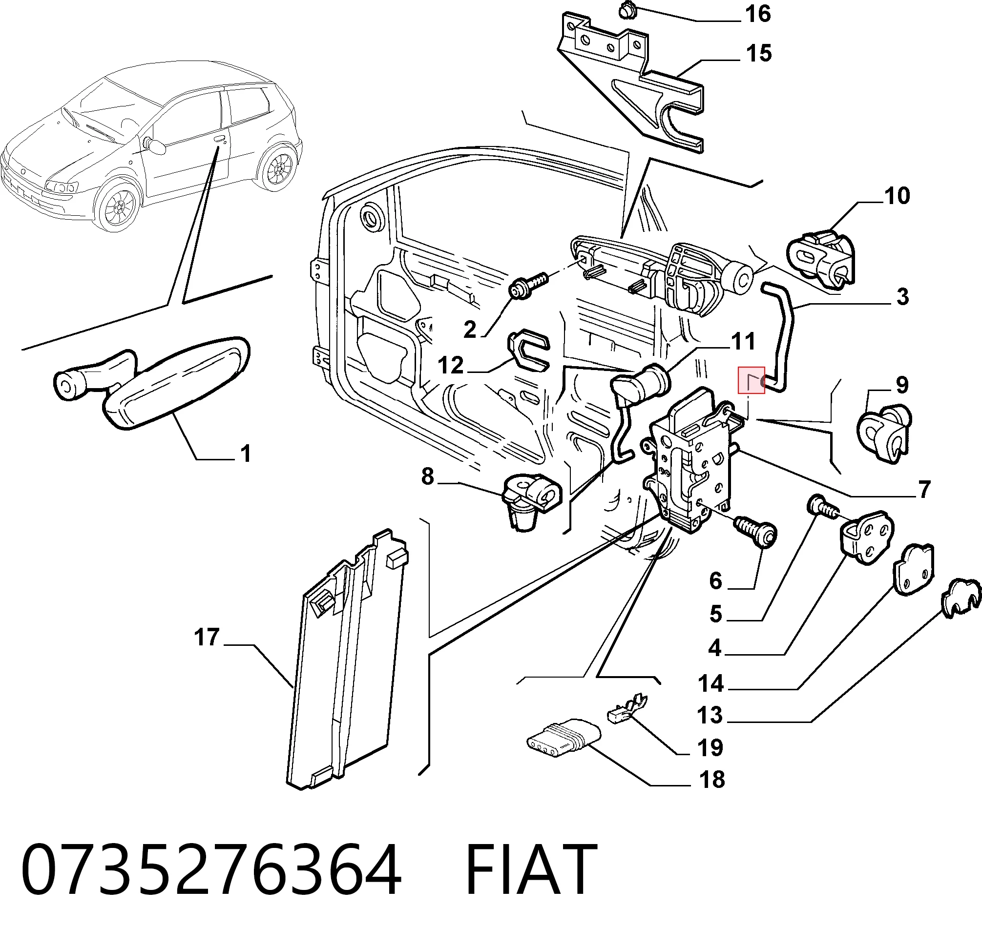 Ручка двери передней наружная правая Magneti Marelli MMS0070