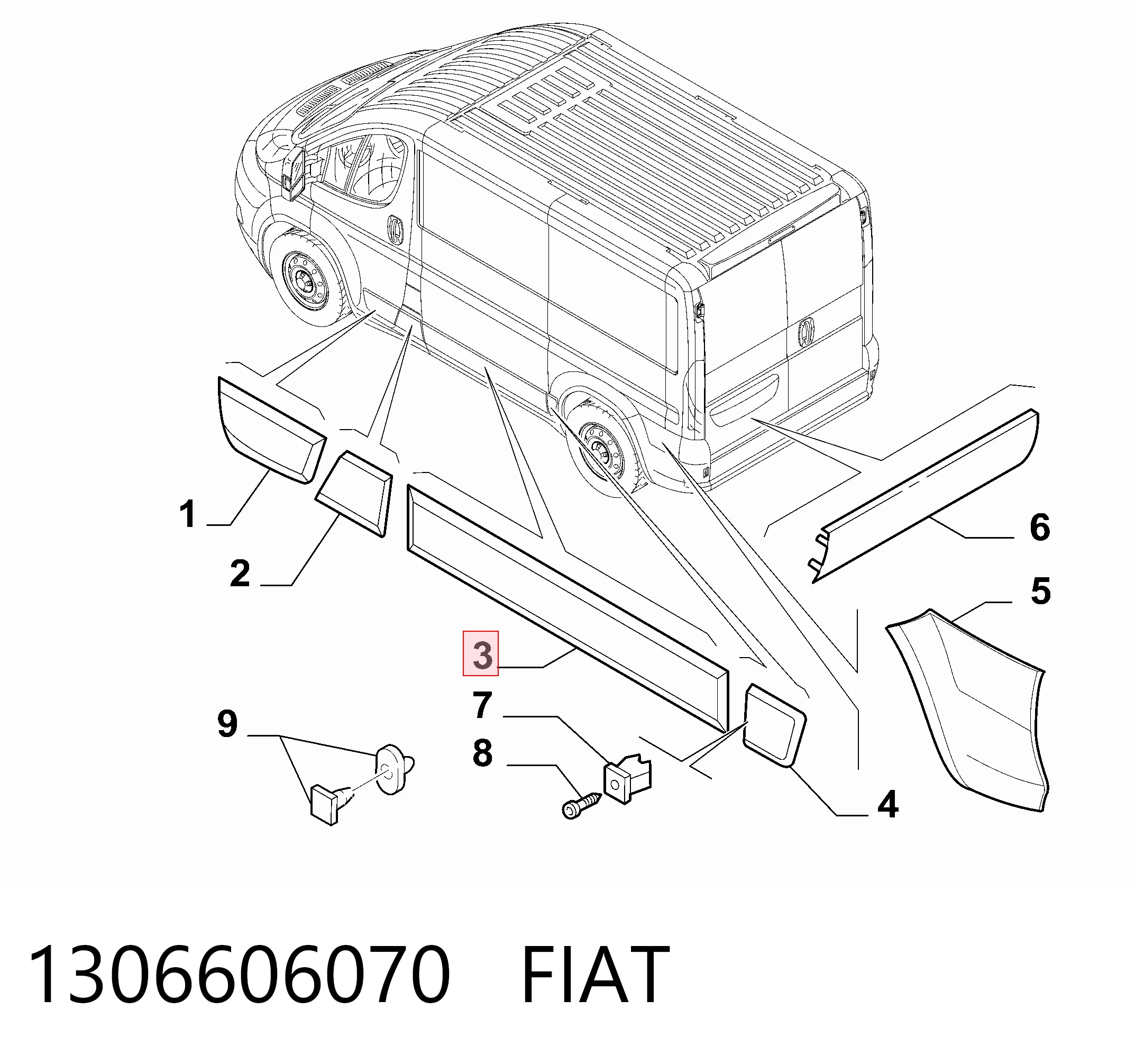 Молдинг боковой (сдвижной) двери 57700019 Polcar