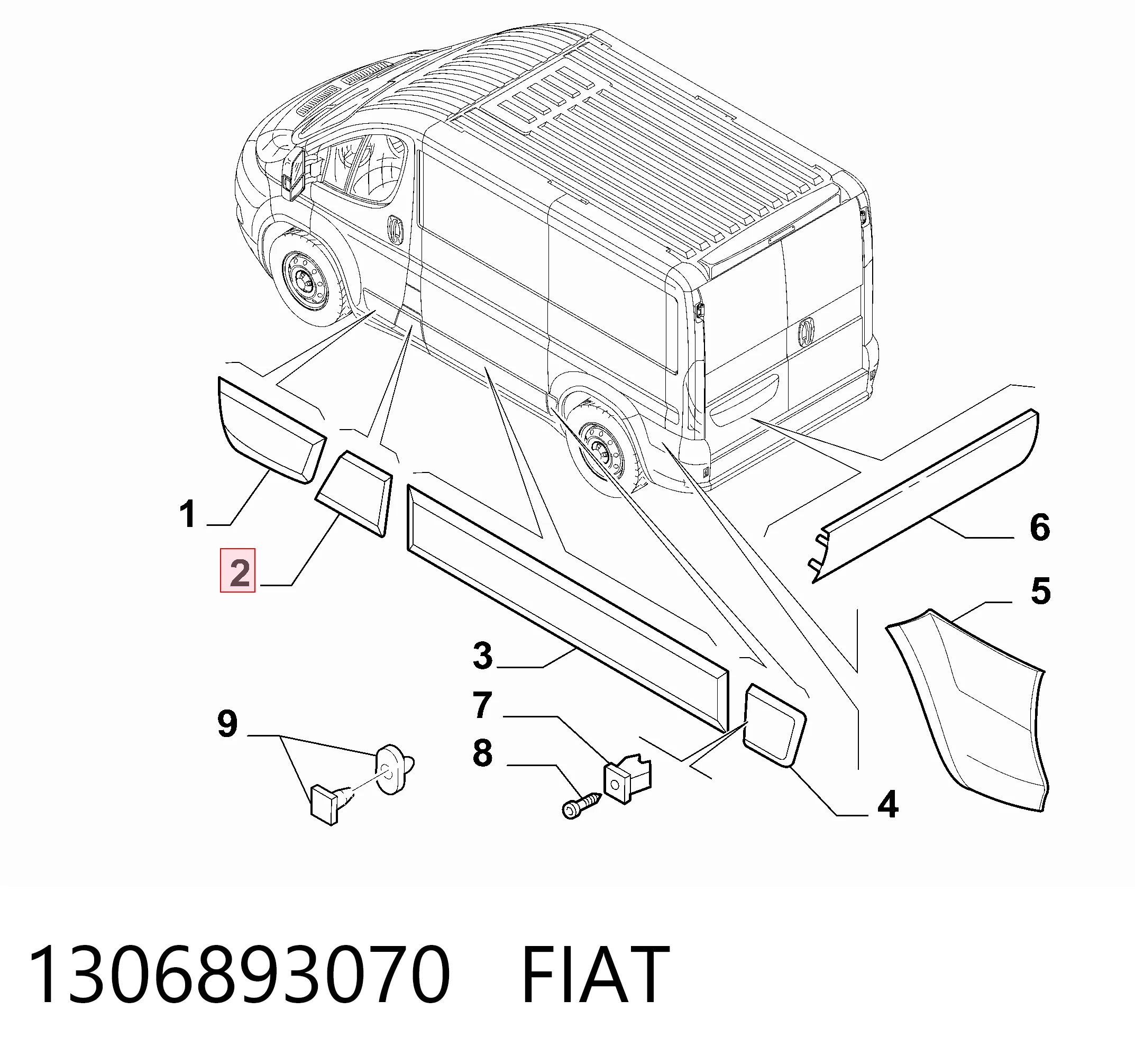 Накладка стойки кузова внешняя центральная правая Polcar 57700016 цена, от 11.27 USD