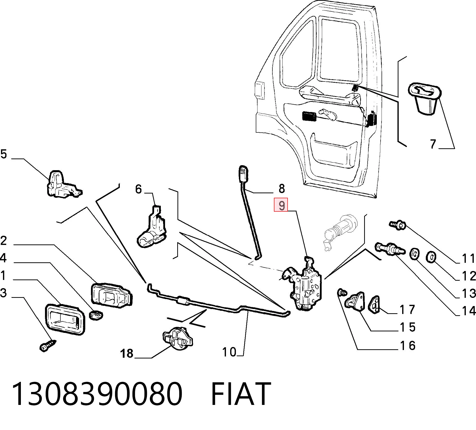 Запор кабины Fiat Ducato II фургон (230L) (1994 - 2002) цена, от 17.36 USD