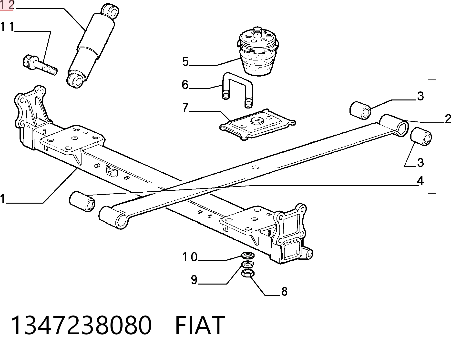 Амортизатор задний FIAT 1347238080