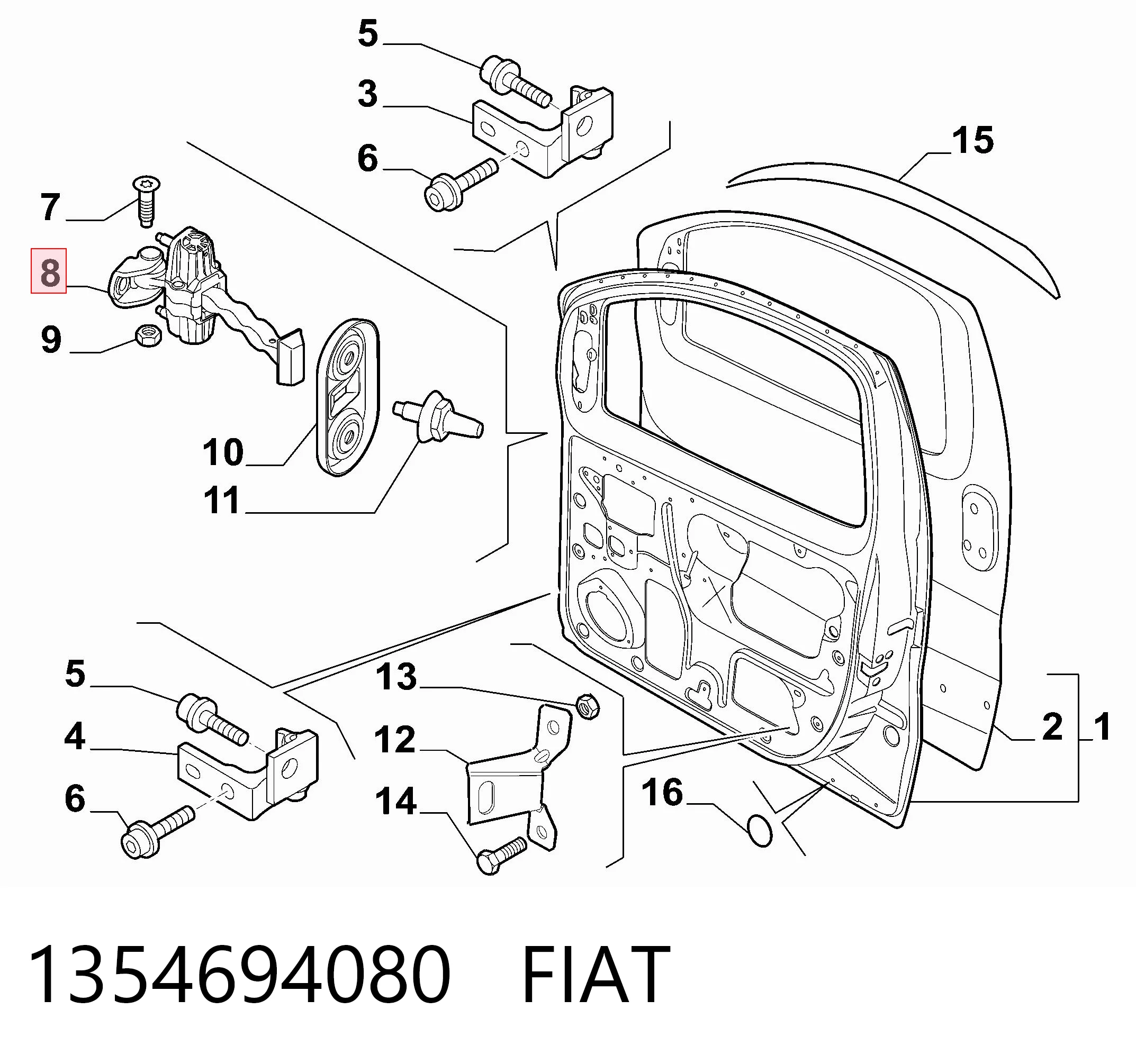 1354694080 Fiat/Alfa/Lancia Ограничитель открывания двери