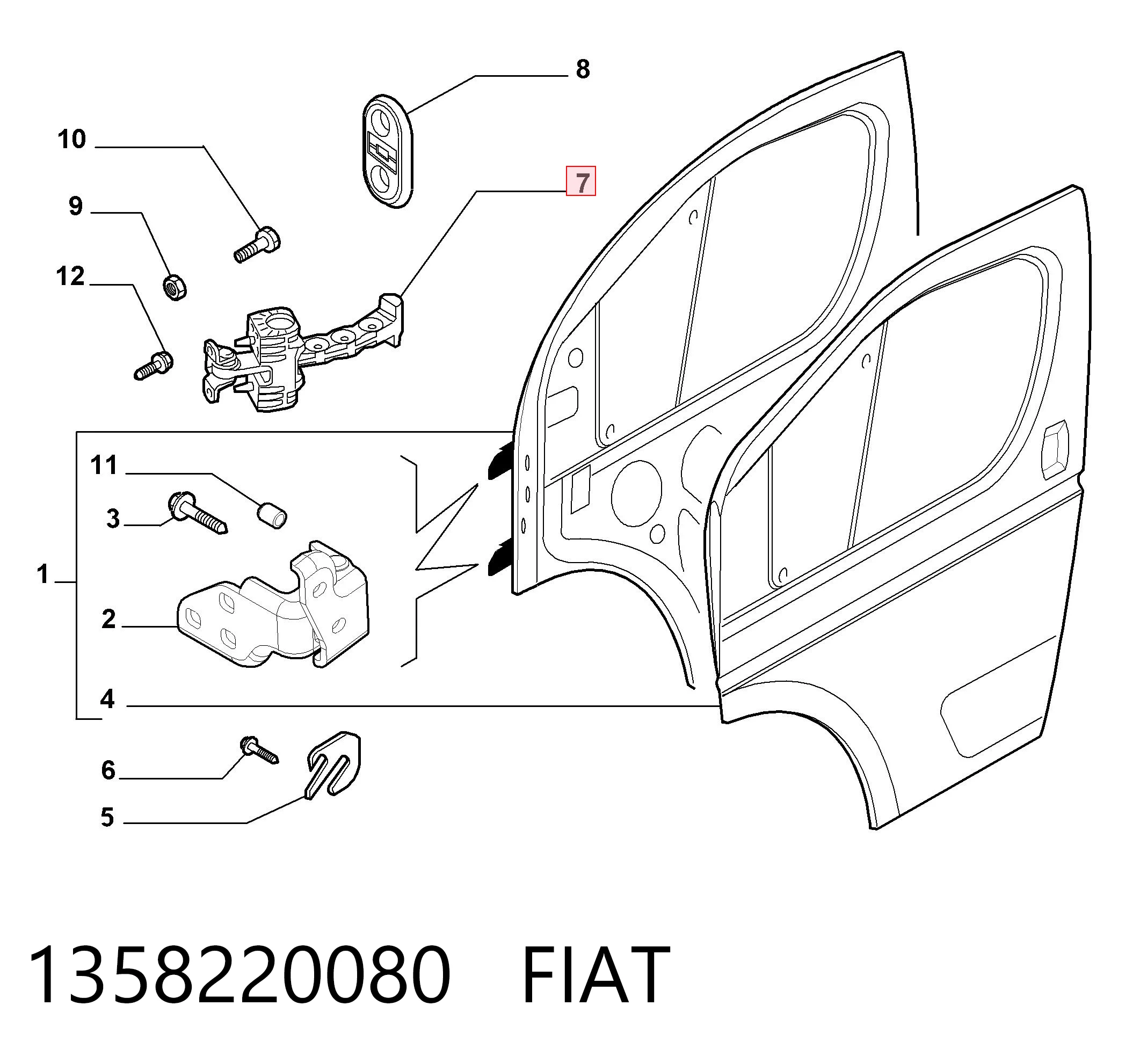 1358220080 Fiat/Alfa/Lancia Ограничитель открывания двери