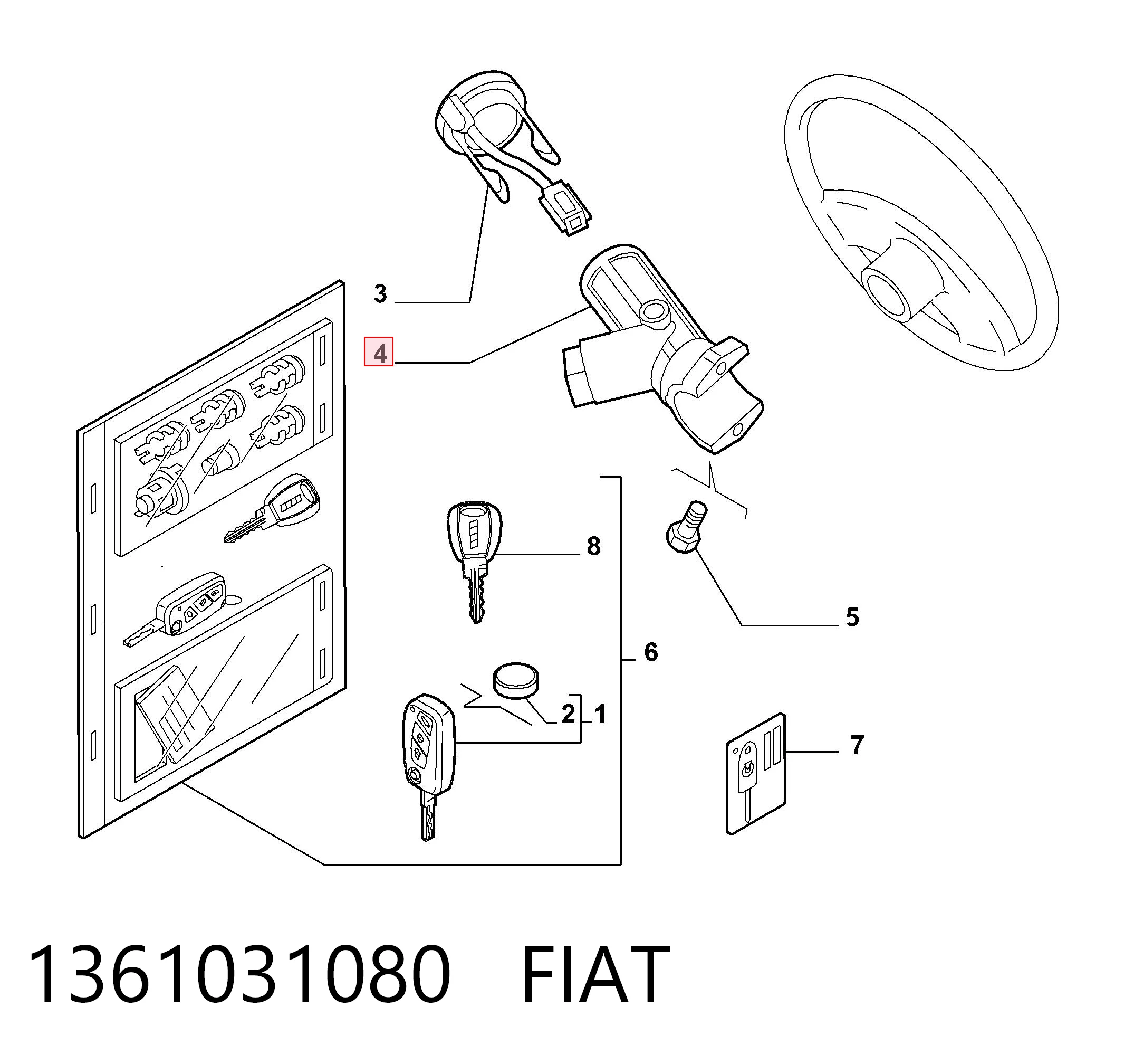 1361031080 Fiat/Alfa/Lancia Замок зажигания